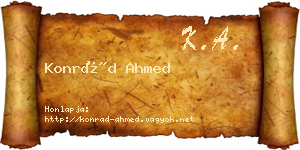 Konrád Ahmed névjegykártya